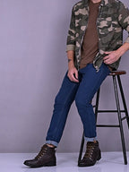 Shop Men Brown Genuine Leather 6-Eye Metallic Lace Up Hook Classic High Ankle Boot For Trekking