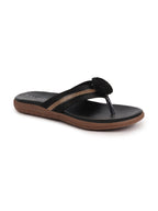 Shop Women Black Shiny Beads T-Strap Slipper With Cushioned Footbed|Party|Office Wear|Weekend Online.