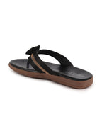 Shop Women Black Shiny Beads T-Strap Slipper With Cushioned Footbed|Party|Office Wear|Weekend Online.