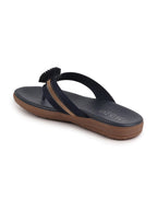 Shop Women Blue Shiny Beads T-Strap Slipper With Cushioned Footbed|Party|Office Wear|Weekend Online.