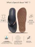 Shop Women Blue Shiny Beads T-Strap Slipper With Cushioned Footbed|Party|Office Wear|Weekend Online.