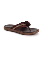 Shop Women Brown Shiny Beads T-Strap Slipper With Cushioned Footbed|Party|Office Wear|Weekend Online.