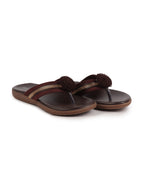 Shop Women Brown Shiny Beads T-Strap Slipper With Cushioned Footbed|Party|Office Wear|Weekend Online.