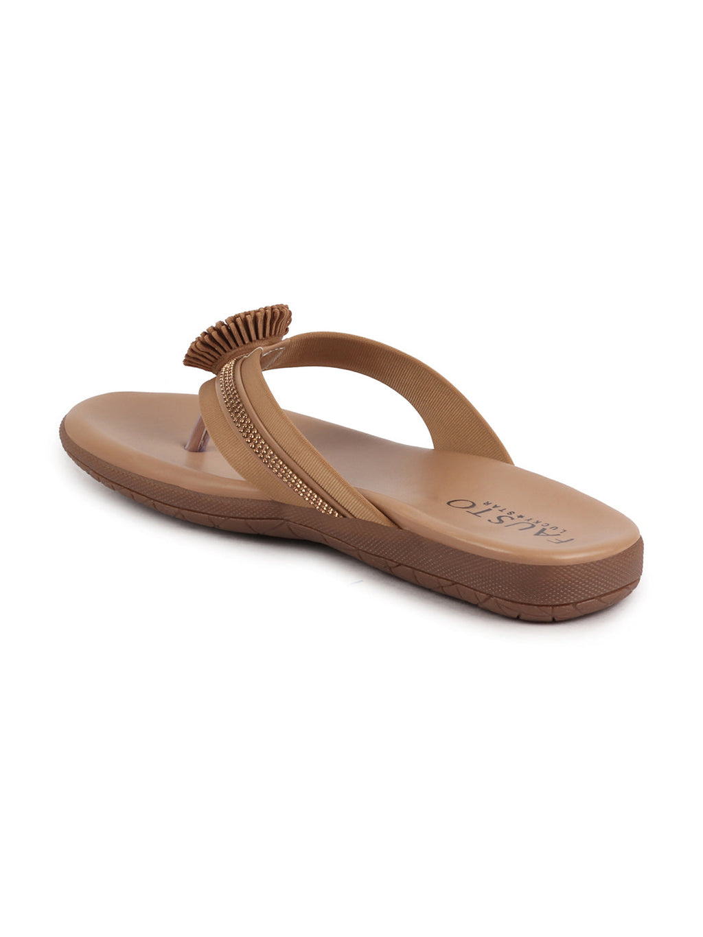 Shop Women Cheeku Shiny Beads T-Strap Slipper With Cushioned Footbed|Party|Office Wear|Weekend Online.