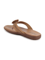 Shop Women Cheeku Shiny Beads T-Strap Slipper With Cushioned Footbed|Party|Office Wear|Weekend Online.