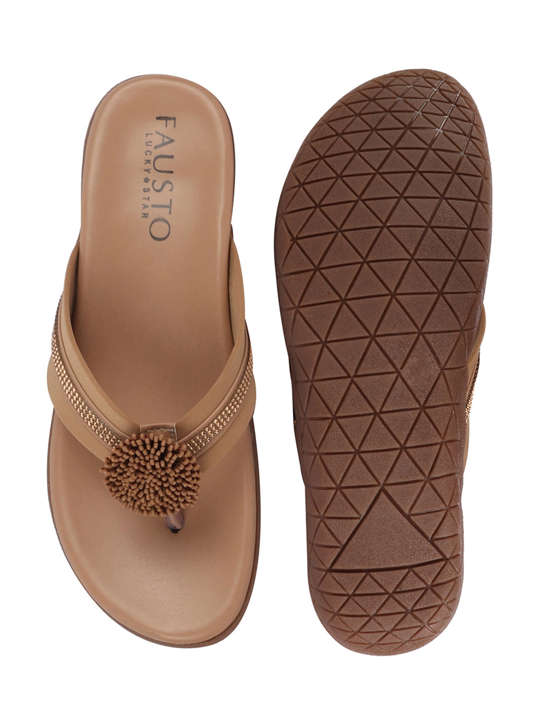 Shop Women Cheeku Shiny Beads T-Strap Slipper With Cushioned Footbed|Party|Office Wear|Weekend Online.