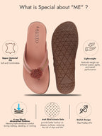 Shop Women Pink Shiny Beads T-Strap Slipper With Cushioned Footbed|Party|Office Wear|Weekend Online.