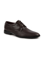 Shop Men Brown Leopard Textured Derby Formal Lace Up Shoes For Office|Work|Wedding|Party Online.