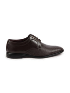 Shop Men Brown Leopard Textured Derby Formal Lace Up Shoes For Office|Work|Wedding|Party Online.