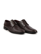 Shop Men Brown Leopard Textured Derby Formal Lace Up Shoes For Office|Work|Wedding|Party Online.
