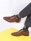 Shop Men Brown Leopard Textured Derby Formal Lace Up Shoes For Office|Work|Wedding|Party Online.