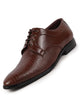 Men Light Brown Leopard Textured Derby Formal Lace Up Shoes For Office|Work|Wedding|Party