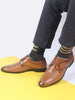 Men Tan Leopard Textured Derby Formal Lace Up Shoes For Office|Work|Wedding|Party