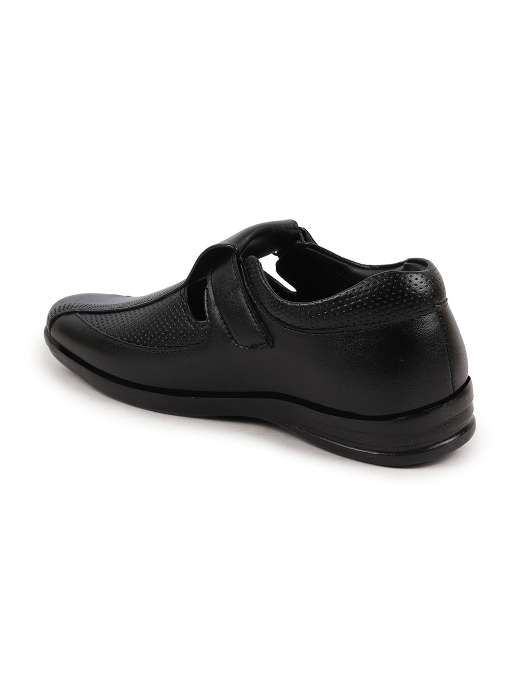 Shop Men Black Shoes Style Casual Slip On Adjustable Strap Velcro Sandal For All Day Comfort Online.