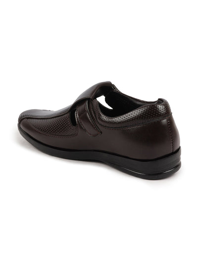 Shop Men Brown Shoes Style Casual Slip On Adjustable Strap Velcro Sandal For All Day Comfort Online.