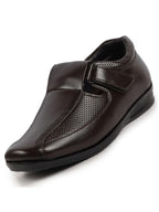Shop Men Brown Shoes Style Casual Slip On Adjustable Strap Velcro Sandal For All Day Comfort Online.