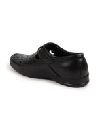 Shop Men Black Breathable Laser Cut Shoes Style Casual Slip On Sandal For All Day Comfort Online.