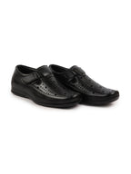 Shop Men Black Breathable Laser Cut Shoes Style Casual Slip On Sandal For All Day Comfort Online.