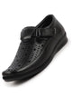 Men Black Breathable Laser Cut Shoes Style Casual Slip On Sandal For All Day Comfort