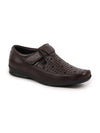 Shop Men Brown Breathable Laser Cut Shoes Style Casual Slip On Sandal For All Day Comfort Online.