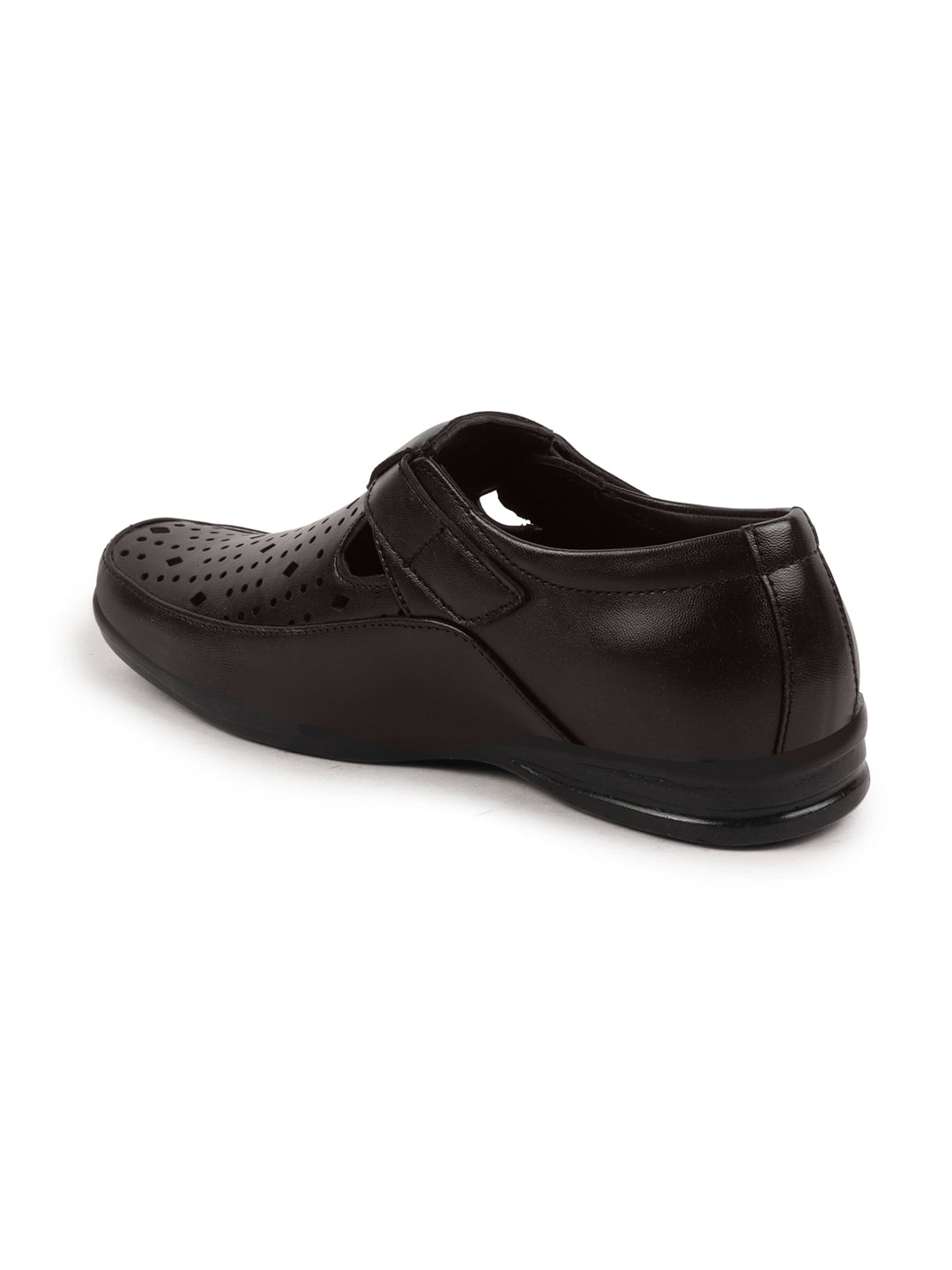 Shop Men Brown Breathable Laser Cut Shoes Style Casual Slip On Sandal For All Day Comfort Online.