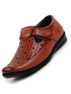 Shop Men Tan Breathable Laser Cut Shoes Style Casual Slip On Sandal For All Day Comfort Online.