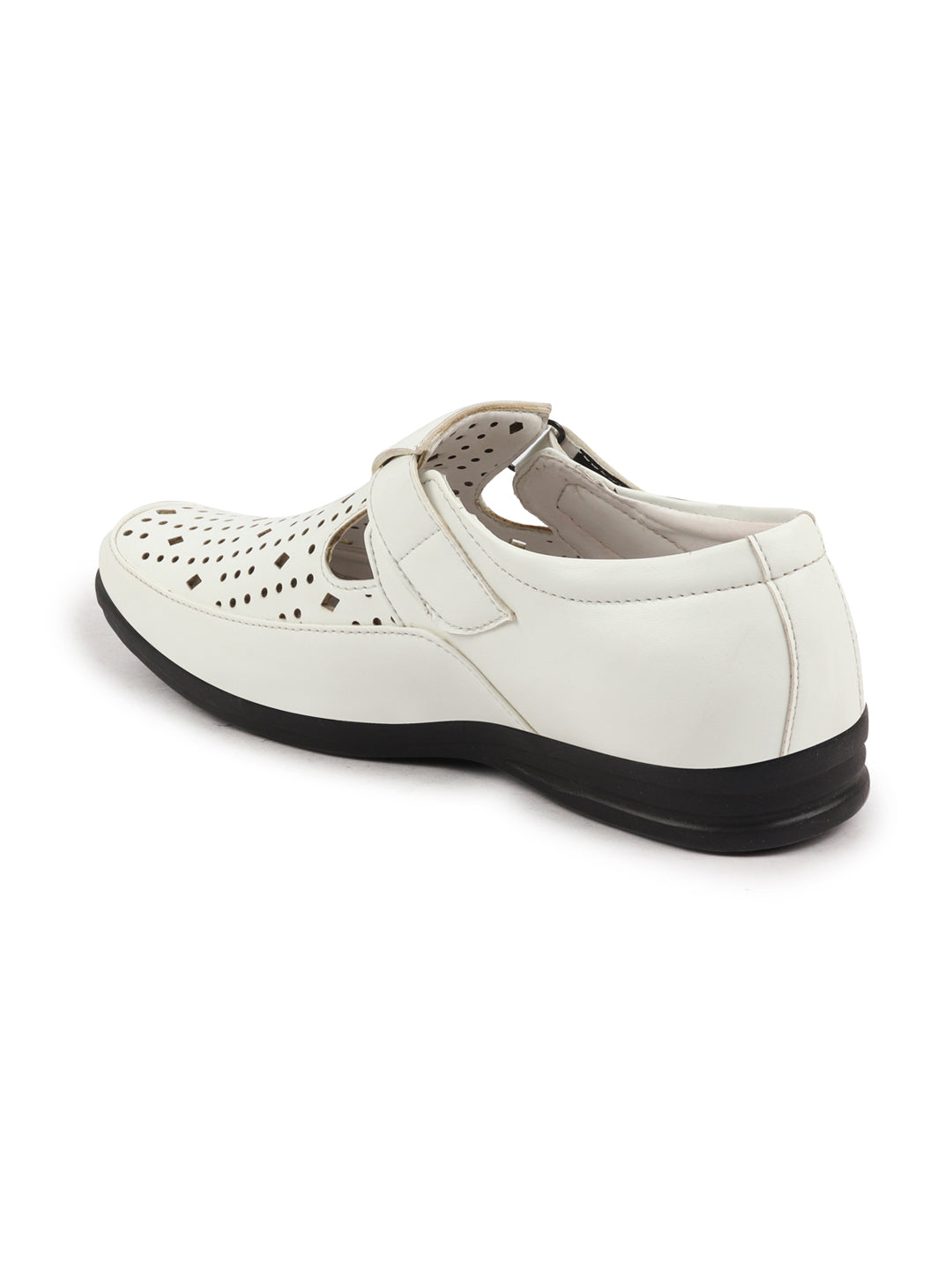 Shop Men White Breathable Laser Cut Shoes Style Casual Slip On Sandal For All Day Comfort Online.