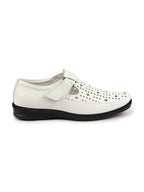 Shop Men White Breathable Laser Cut Shoes Style Casual Slip On Sandal For All Day Comfort Online.