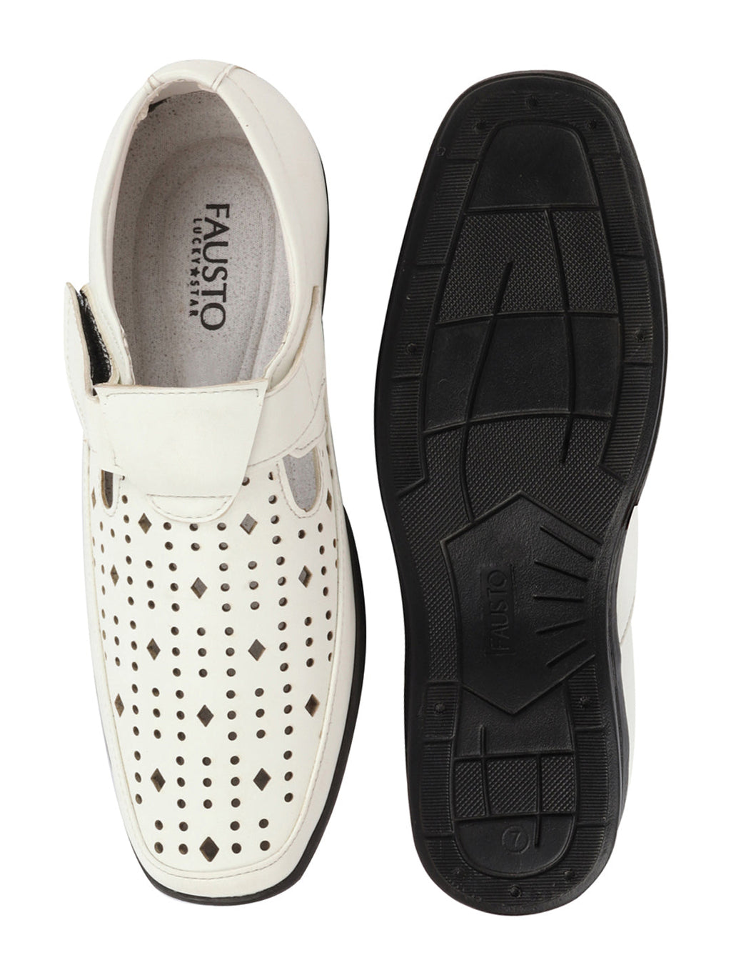 Shop Men White Breathable Laser Cut Shoes Style Casual Slip On Sandal For All Day Comfort Online.