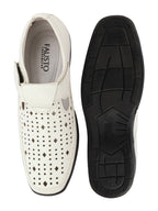 Shop Men White Breathable Laser Cut Shoes Style Casual Slip On Sandal For All Day Comfort Online.