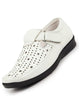 Men White Breathable Laser Cut Shoes Style Casual Slip On Sandal For All Day Comfort