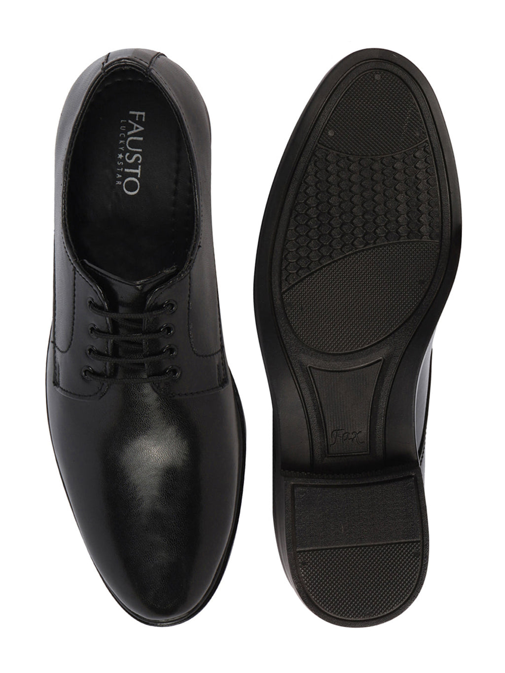 Shop Men Black Formal Dress Lace Up Derby Shoes With Cushioned Footbed For Office|Work Online.