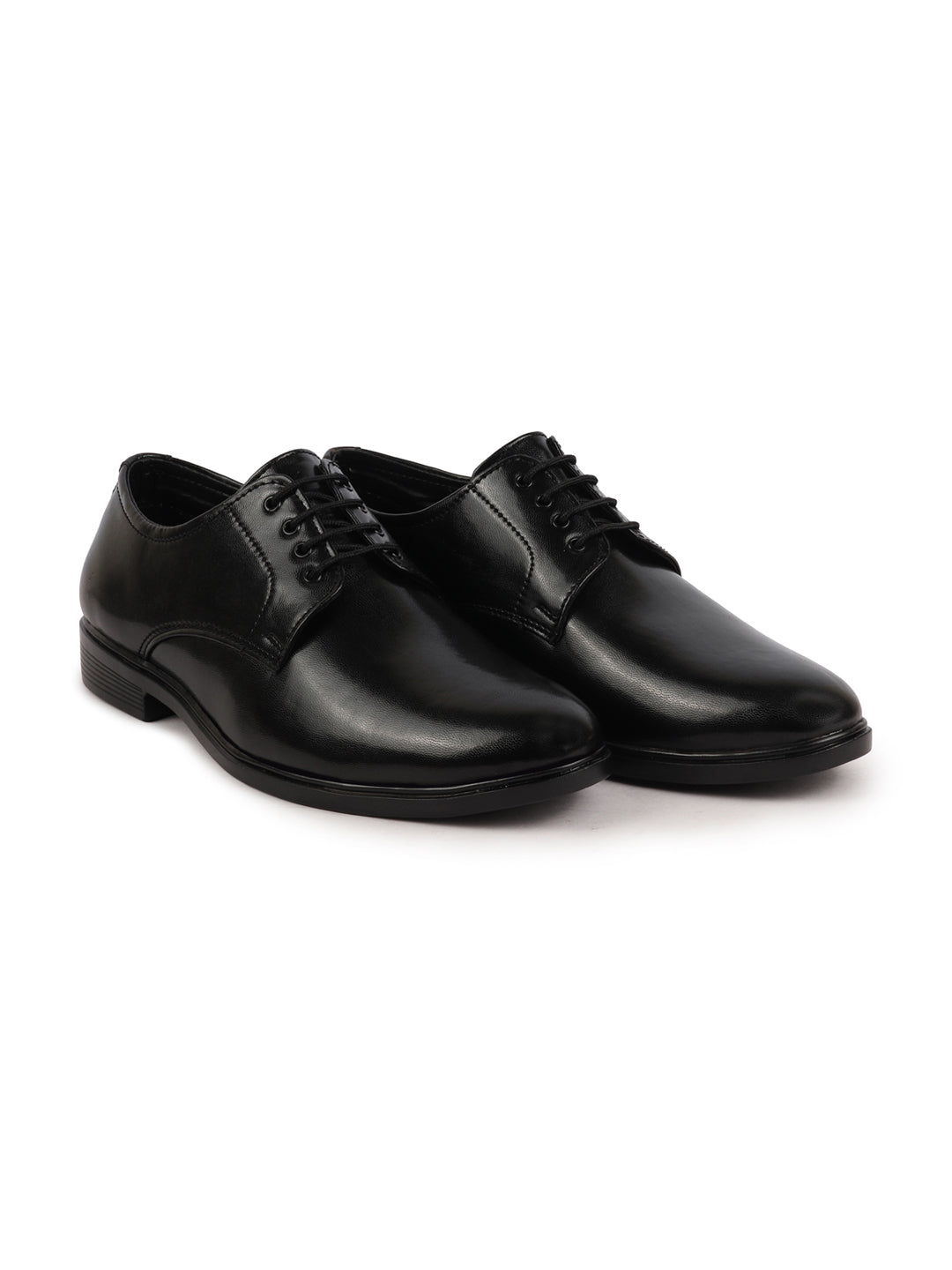 Mens Black Lace Up Derby Shoes