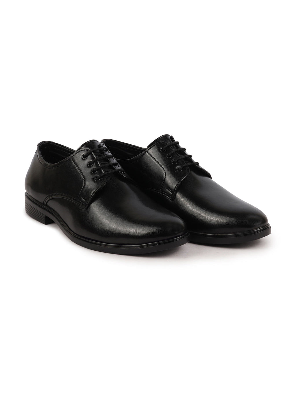 Shop Men Black Formal Dress Lace Up Derby Shoes With Cushioned Footbed For Office|Work Online.