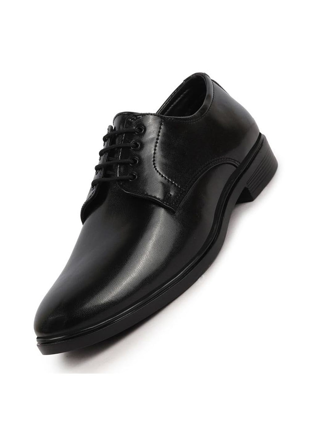 Men Black Formal Dress Lace Up Derby Shoes With Cushioned Footbed For Office|Work