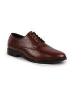 Shop Men Brown Formal Dress Lace Up Derby Shoes With Cushioned Footbed For Office|Work Online.