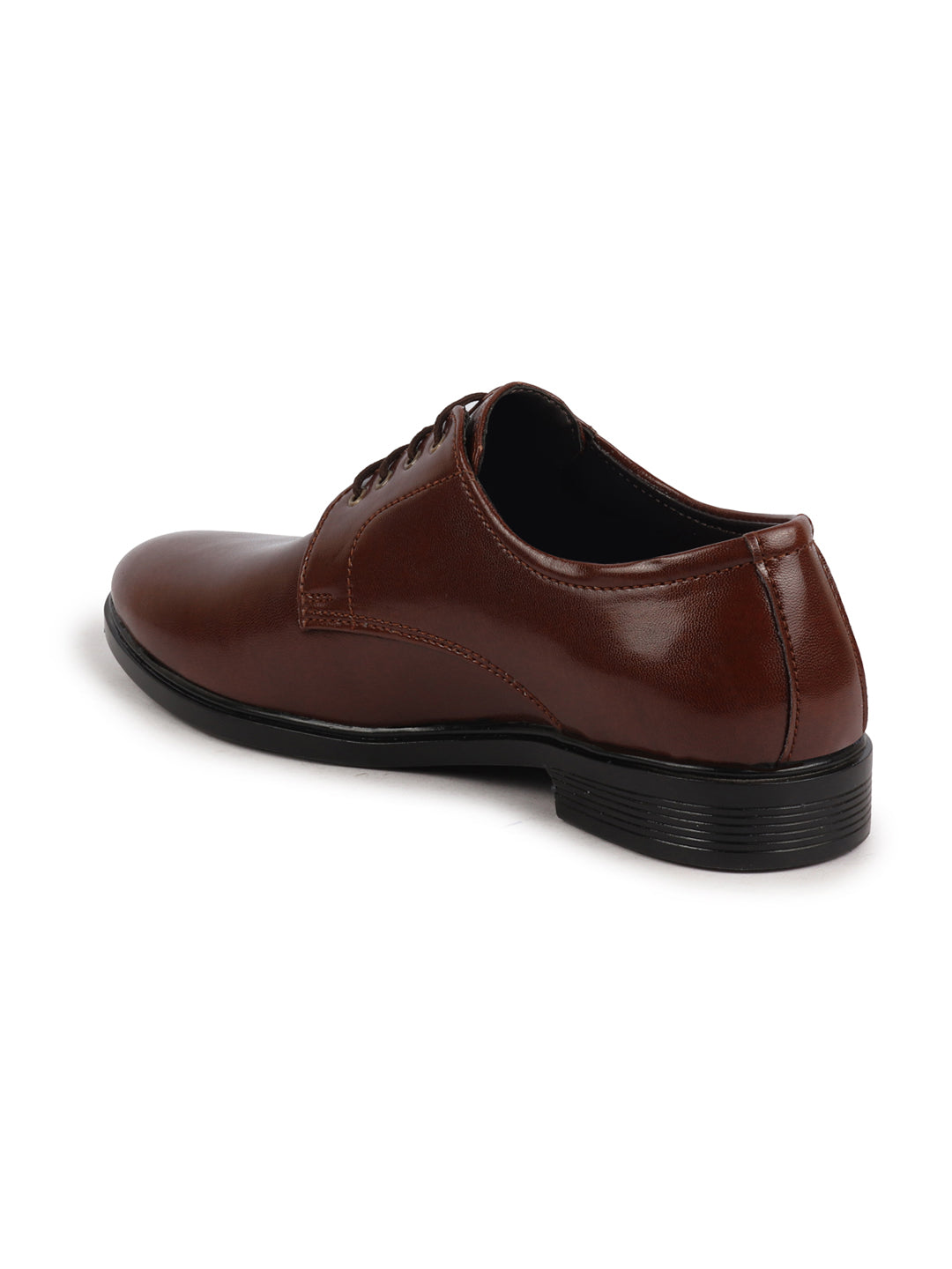 Shop Men Brown Formal Dress Lace Up Derby Shoes With Cushioned Footbed For Office|Work Online.