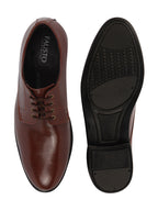 Shop Men Brown Formal Dress Lace Up Derby Shoes With Cushioned Footbed For Office|Work Online.
