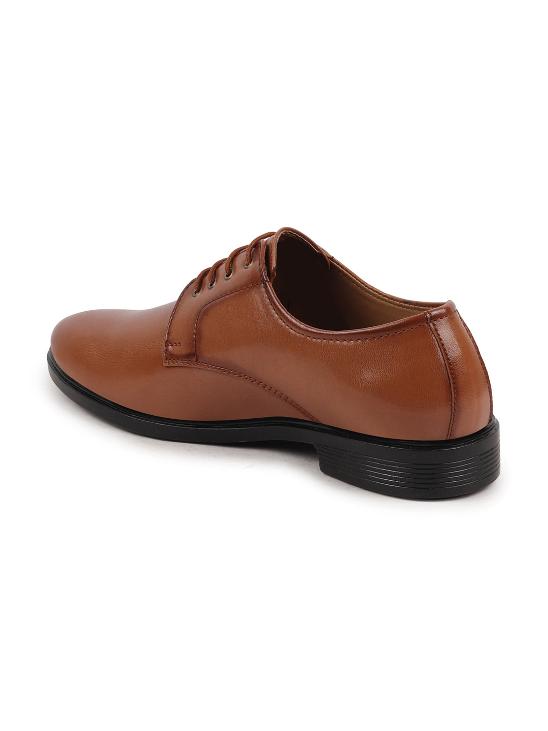 Shop Men Tan Formal Dress Lace Up Derby Shoes With Cushioned Footbed For Office|Work Online.