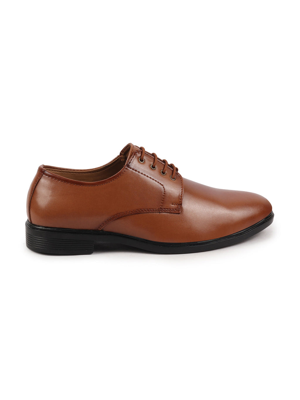 Shop Men Tan Formal Dress Lace Up Derby Shoes With Cushioned Footbed For Office|Work Online.