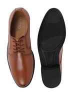 Shop Men Tan Formal Dress Lace Up Derby Shoes With Cushioned Footbed For Office|Work Online.