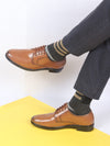 Shop Men Tan Formal Dress Lace Up Derby Shoes With Cushioned Footbed For Office|Work Online.