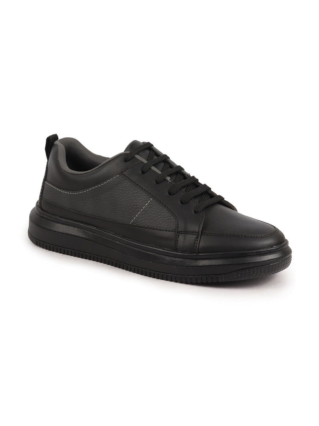 Shop Men Black Classic Chunky Lace Up Sneaker Ankle Shoes|Walking|Low Top|Casual Shoe Online.