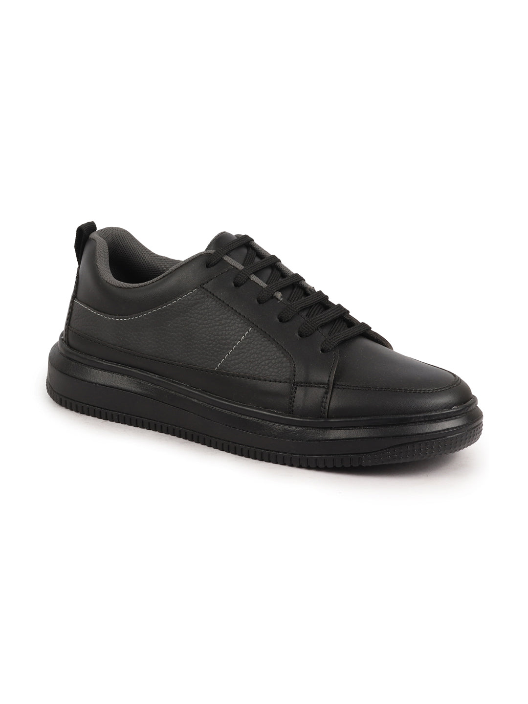 Shop Men Black Classic Chunky Lace Up Sneaker Ankle Shoes|Walking|Low Top|Casual Shoe Online.