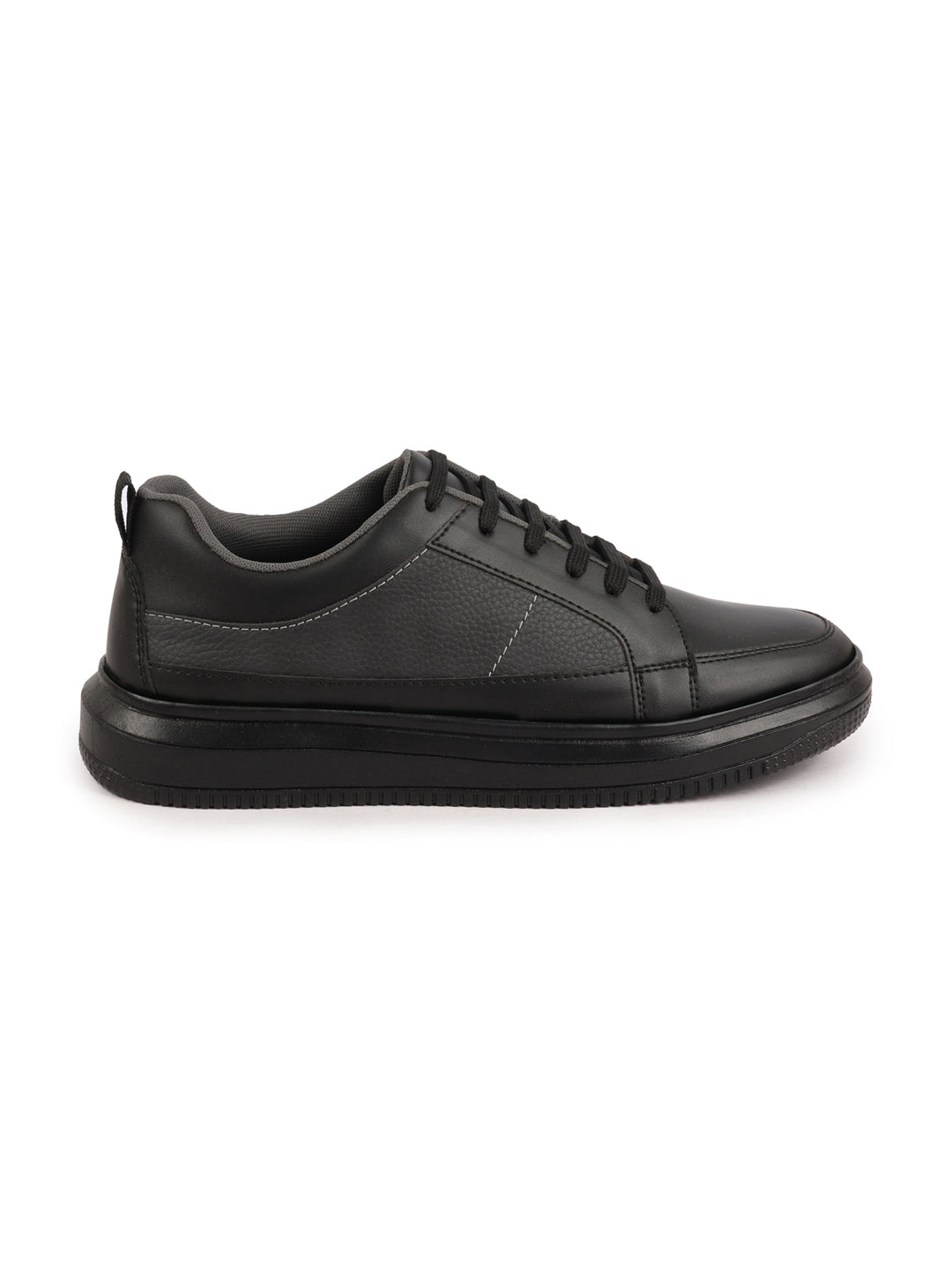 Shop Men Black Classic Chunky Lace Up Sneaker Ankle Shoes|Walking|Low Top|Casual Shoe Online.