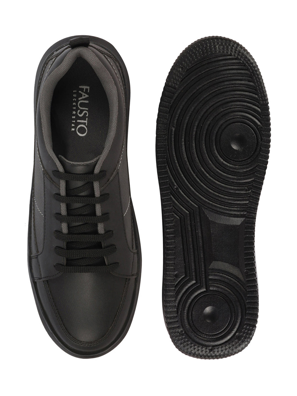 Shop Men Black Classic Chunky Lace Up Sneaker Ankle Shoes|Walking|Low Top|Casual Shoe Online.