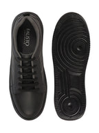 Shop Men Black Classic Chunky Lace Up Sneaker Ankle Shoes|Walking|Low Top|Casual Shoe Online.