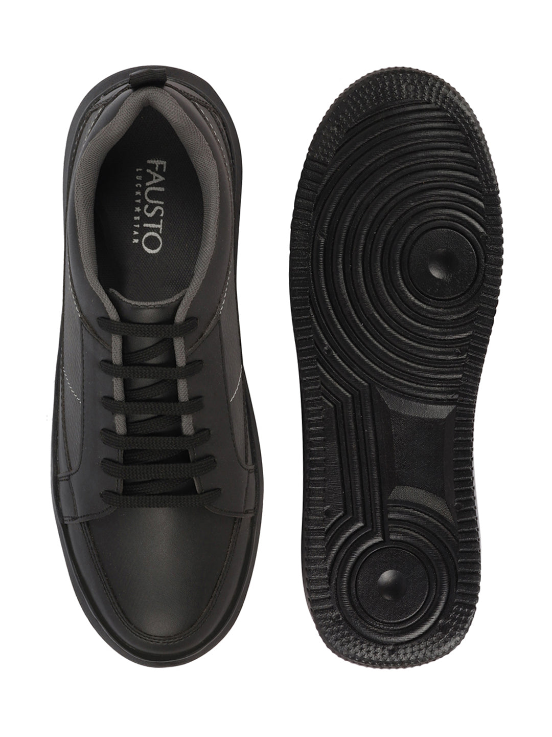 Shop Men Black Classic Chunky Lace Up Sneaker Ankle Shoes|Walking|Low Top|Casual Shoe Online.