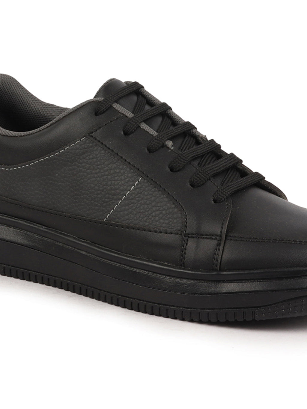 Shop Men Black Classic Chunky Lace Up Sneaker Ankle Shoes|Walking|Low Top|Casual Shoe Online.