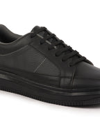 Shop Men Black Classic Chunky Lace Up Sneaker Ankle Shoes|Walking|Low Top|Casual Shoe Online.